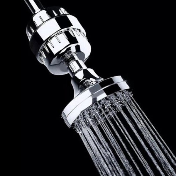 Household Portable Water Purify Shower Filter Split Design Easy To Install Silver