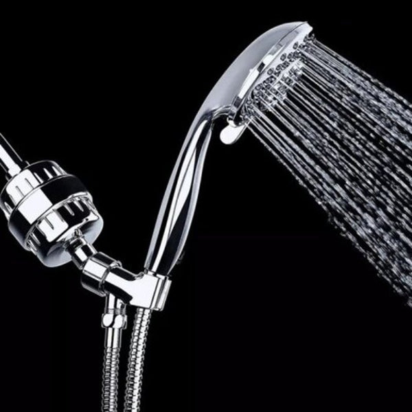 Household Portable Water Purify Shower Filter Split Design Easy To Install Silver