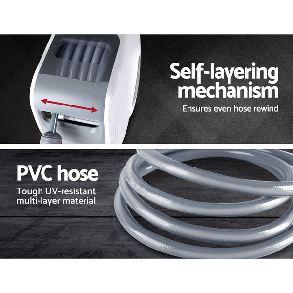 Giantz Air Hose Reel 20M Retractable Rewind Swivel Wall Mount Compressor Garage Hose Reels & Storage