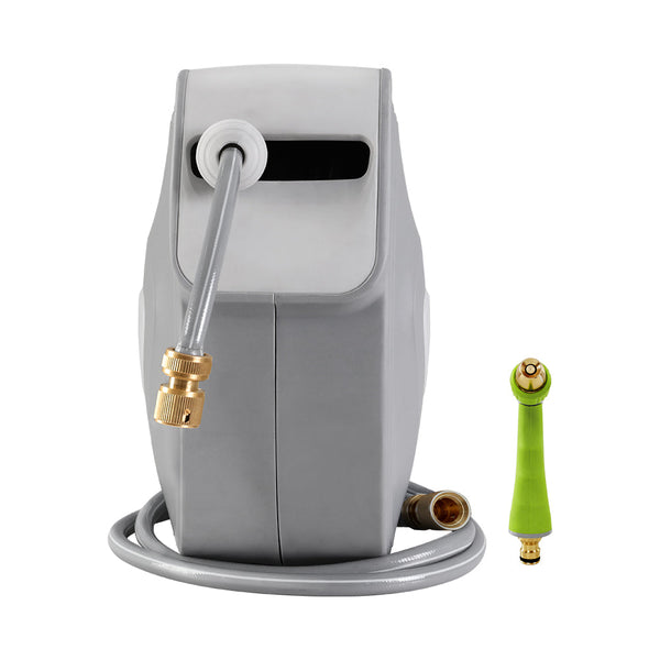 Green Fingers 20M Retractable Water Hose Reel Garden Storage Autorewind Spray Gun Hose Reels & Storage