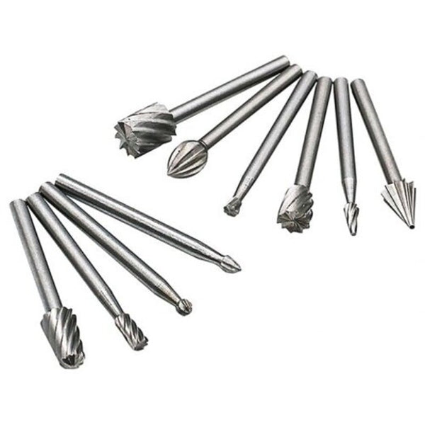 Mini Rotary Woodworking Milling Cutter 10Pcs Silver