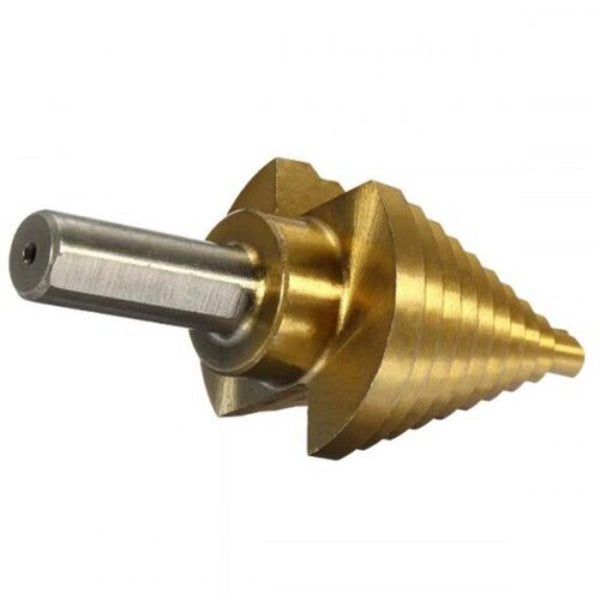 Titanium Coated Step Drill Bit With Center Punch Hole Cutter Drilling Tool 6Pcs Gold Drill Bits