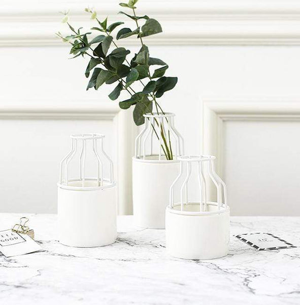 Mini Ceramic Metal Contemporary Vase Nordic Decor Vases