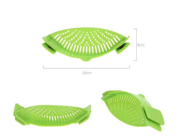 Silicone Saucepan Strainer Clip Liquid Draining Kitchen Utensil Colanders Strainers & Sifters