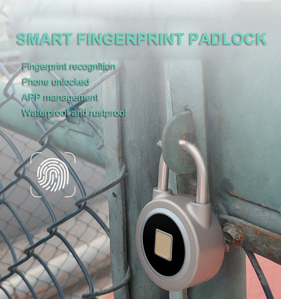 Fingerprint Smart Keyless Padlock App Button Password Unlock Anti Theft Lock Door Locks & Lock Mechanisms