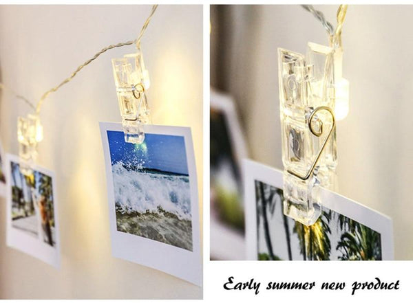String Lights Photo Clip Holder Led Strip Fairy Photograph Display