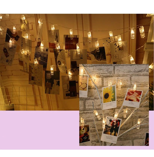 Photo Clip Holder Led Strip String Lights Fairy Photograph Display
