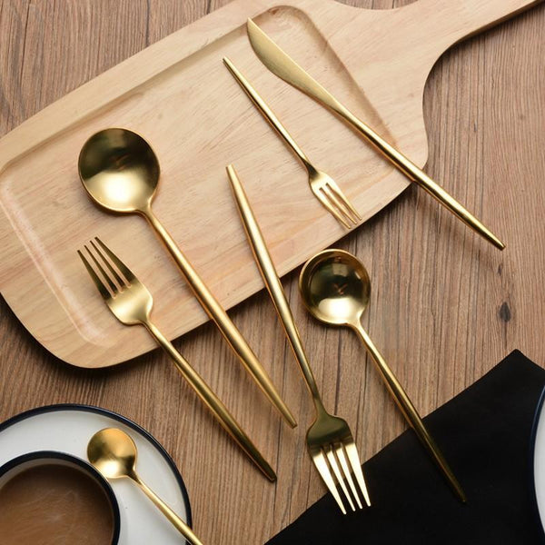 Gorgeous Golden Cutlery Flatware Set Cutlery Sets