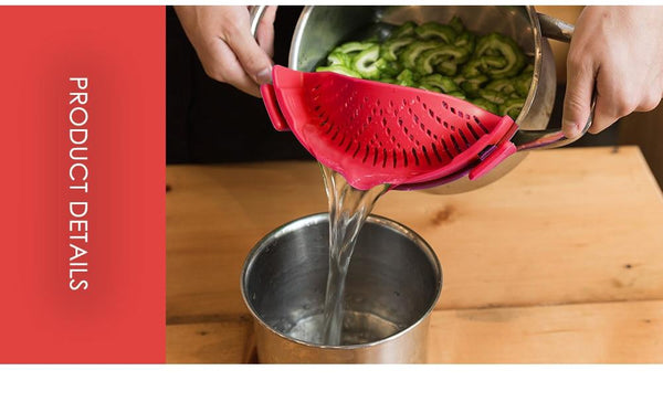 Silicone Saucepan Strainer Clip Liquid Draining Kitchen Utensil Colanders Strainers & Sifters
