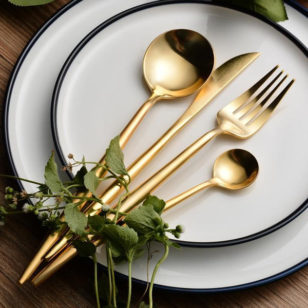 Gorgeous Golden Cutlery Flatware Set Cutlery Sets