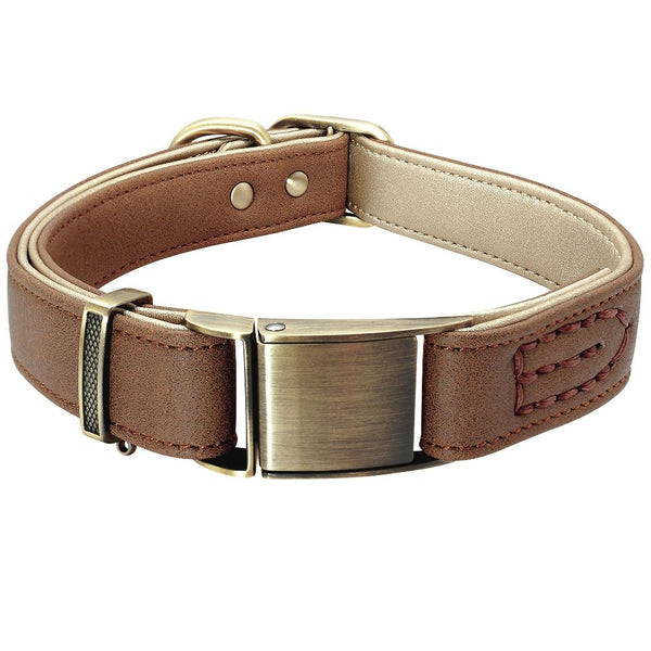 Padded Genuine Leather Dog Collars Leads & Head Collars