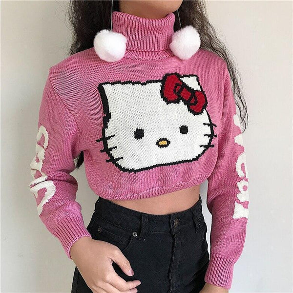 Kitty Cropped Turtleneck Jumpers & Cardigans