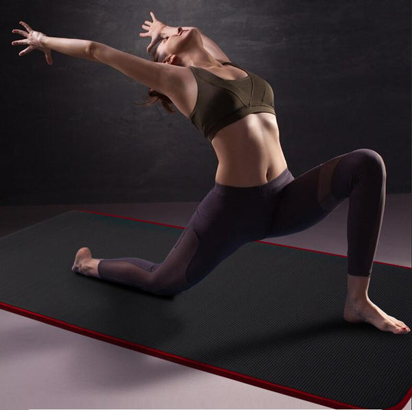 Black Yoga Mat Exercise Floor Mats Gym Judo Gymnastics Pilates Fitness Training Mats & Non Slip Towels