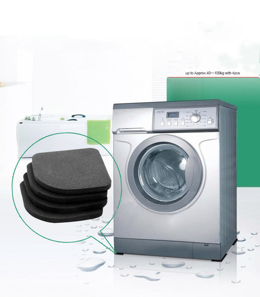 Bathroom 4Pcs Washing Machine Shockproof Pad Anti Slip Mute Cotton Eva Foam Table Mat Black Washer & Dryer Parts