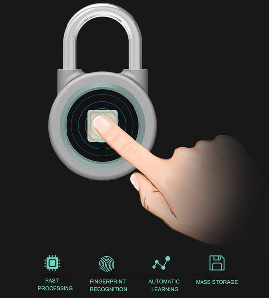 Fingerprint Smart Keyless Padlock App Button Password Unlock Anti Theft Lock Door Locks & Lock Mechanisms