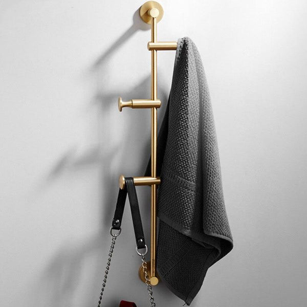 Brass Mounted Hanger Bathroom Wall Row Hook Hanging Rack Storage Organisation Hooks & Hangers