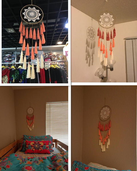 Dreamcatcher With Lace And Tassels Boho Wall Hanging Art Home Decor