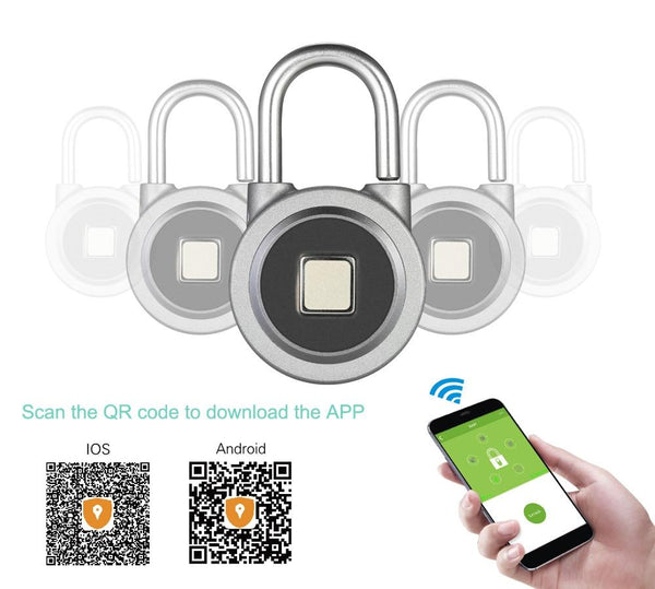 Fingerprint Smart Keyless Padlock App Button Password Unlock Anti Theft Lock Door Locks & Lock Mechanisms