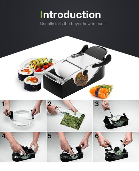 Easy Magic Sushi Roll Maker Diy Rice Roller Kitchen Gadget Sushi Kits