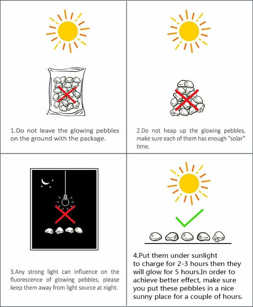 100Pcs Glow In The Dark Luminescent Garden Pebbles Glowing Stones Rocks Pebbles Stones & Step Stones