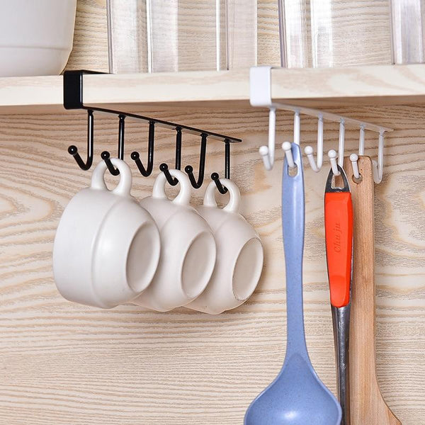 Hanging Holder Kitchen Storage Space Saving Rack With Hooks Racks & Holders