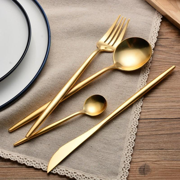 Gorgeous Golden Cutlery Flatware Set Cutlery Sets