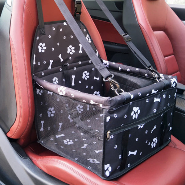 Black Footprint Pet Dog Cat Waterproof Carrier Bag Seat Pad 45X30x25cm Pet Transport