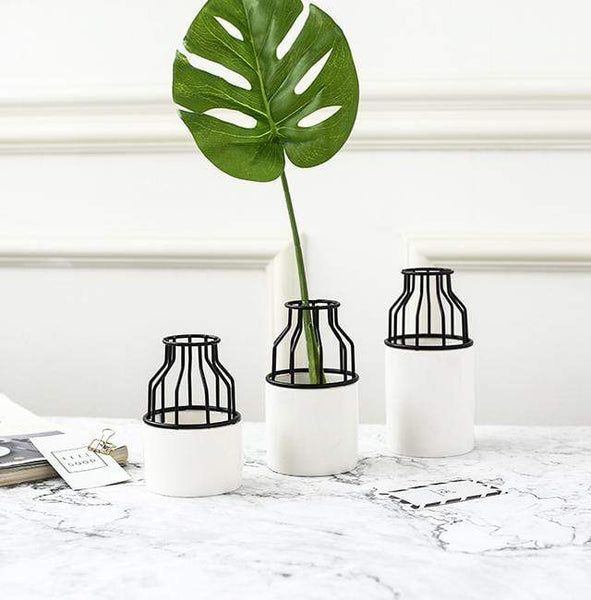 Mini Ceramic Metal Contemporary Vase Nordic Decor Vases
