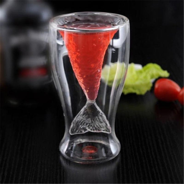 100Ml Novelty Mini Glass Mermaid Tail Cup Shotglass Transparent Fish tail & Liquor Glasses