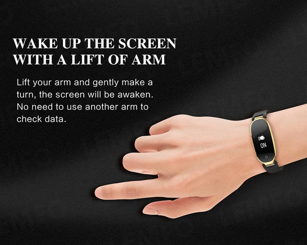 Pink Smart Wrist Band Fitness Tracker Heart Rate Monitor Bracelet