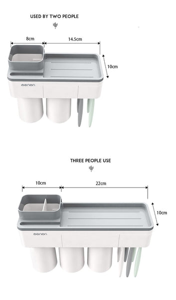 Tumblers & Toothbrush Holders Magnetic Toothbrush Holder Wall Mount Bathroom Storage Shelf