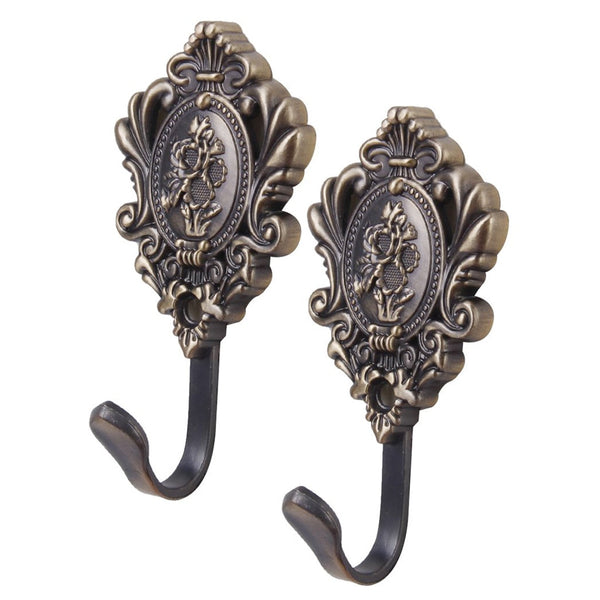 2Pcs/Set Alloy Drapery Curtain Wall Hook Tieback Rose Pattern Accessories Other Curtains & Accessories