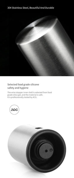 Wine Stoppers Smart Stainless Steel Vacuum Date Recording Bottle Stoppers