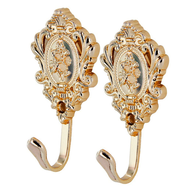 2Pcs/Set Alloy Drapery Curtain Wall Hook Tieback Rose Pattern Accessories Other Curtains & Accessories