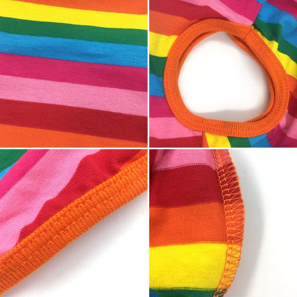 Rainbow Summer Stripes Dog Tank Top Pet Clothing