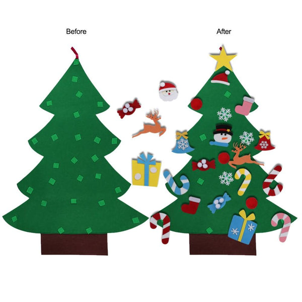 Diy Felt Christmas Tree Children Gifts Wall Decoration Party Decorations