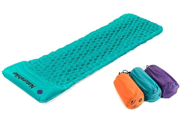 Orange Naturehike Outdoor Inflatable Cushion Sleeping Camping Mat Bag With Pillow Sleeping Mats