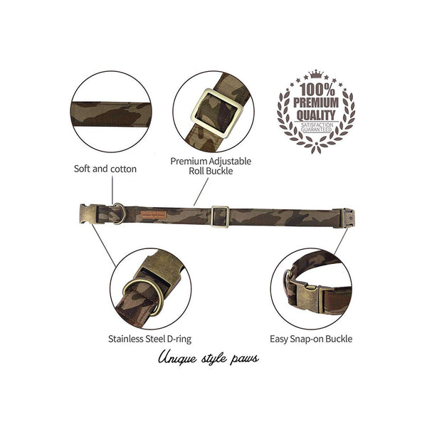 Camo Dog Collar Bow Tie Camouflage Design Pet Leads & Head Collars