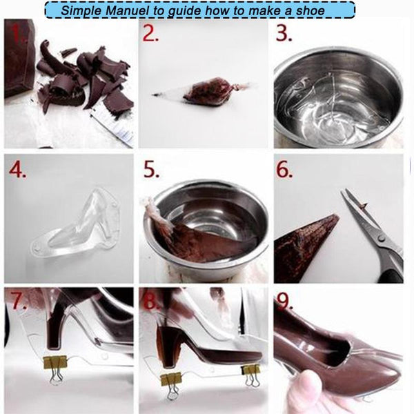 3D Chocolate Mini High Heel Shoes Mould Cake Decorating Tools Mold