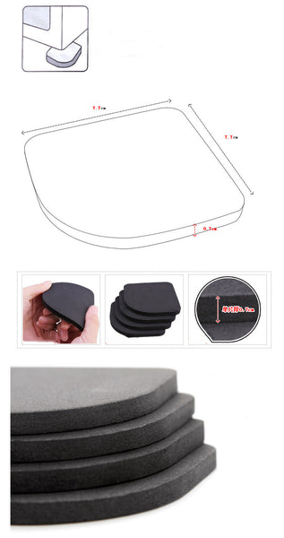 Bathroom 4Pcs Washing Machine Shockproof Pad Anti Slip Mute Cotton Eva Foam Table Mat Black Washer & Dryer Parts