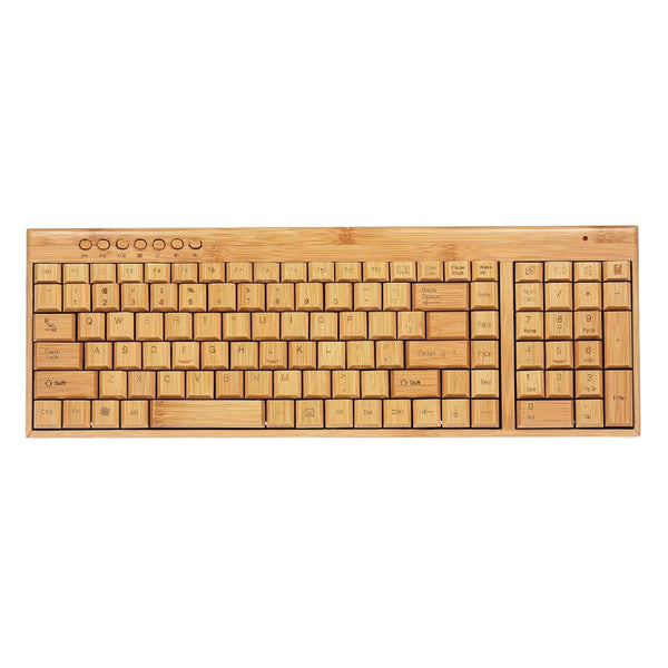 2.4G Wireless Bamboo Pc Computer Keyboard Mouse Combo