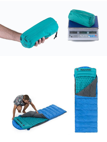 Orange Naturehike Outdoor Inflatable Cushion Sleeping Camping Mat Bag With Pillow Sleeping Mats