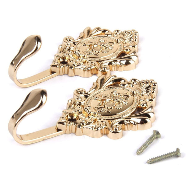 2Pcs/Set Alloy Drapery Curtain Wall Hook Tieback Rose Pattern Accessories Other Curtains & Accessories
