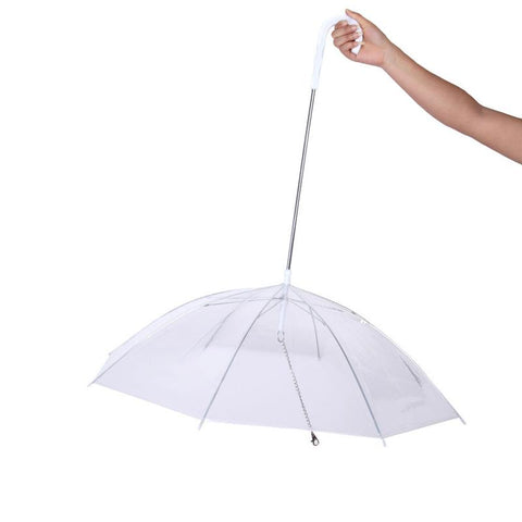 Transparent Pet Umbrella Portable Built In Leash