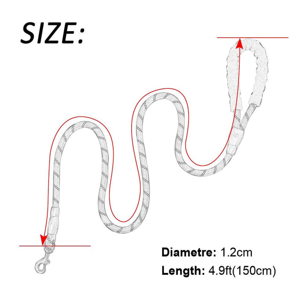 Pink Reflective Dog Pet Leash Rope Nylon Small Medium Large Dogs Puppy Leashes 150Cm Long Heavy Duty Leads & Head Collars