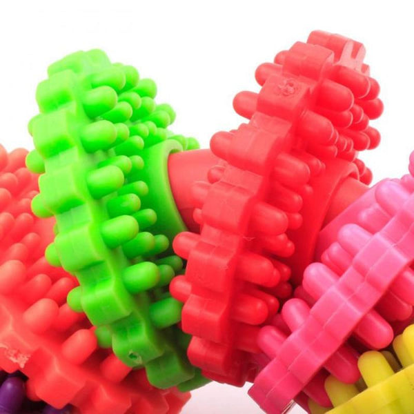 Rainbow Puppy Chew Toy Durable Rubber Fun Pet For Dogs