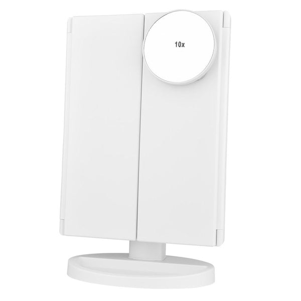 Desktop Rotating Folding Led Touch Screen 22 Light Makeup Magnifying Mirror Makeup Mirrors