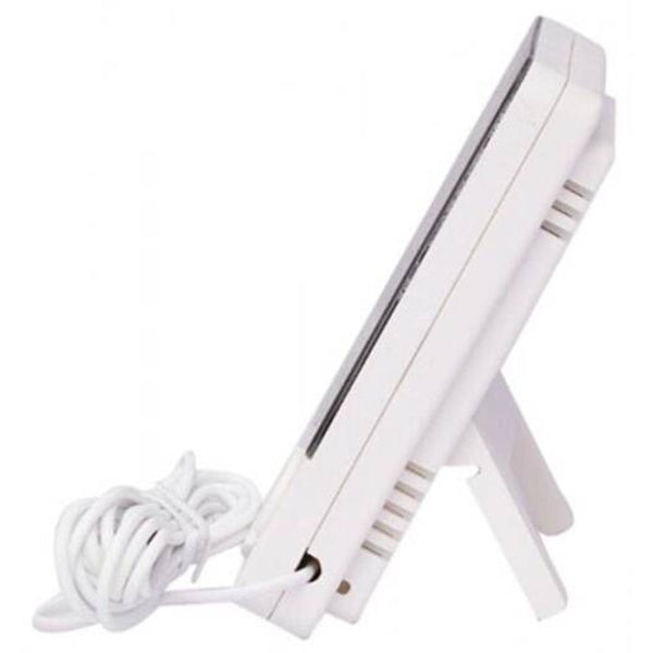 Htc 2 Digital Thermometer Hygrometer Clock Calendar With Sensor Probe White Weather Stations