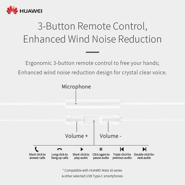 Huawei Cm33 Classic Earphones Black Wired Earphones