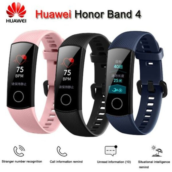 Huawei Honor Band 4 Smart Wristband Amoled Touchscreen Display Swim Detect Heart Rate Sleep Monitor Pink Watch Bands